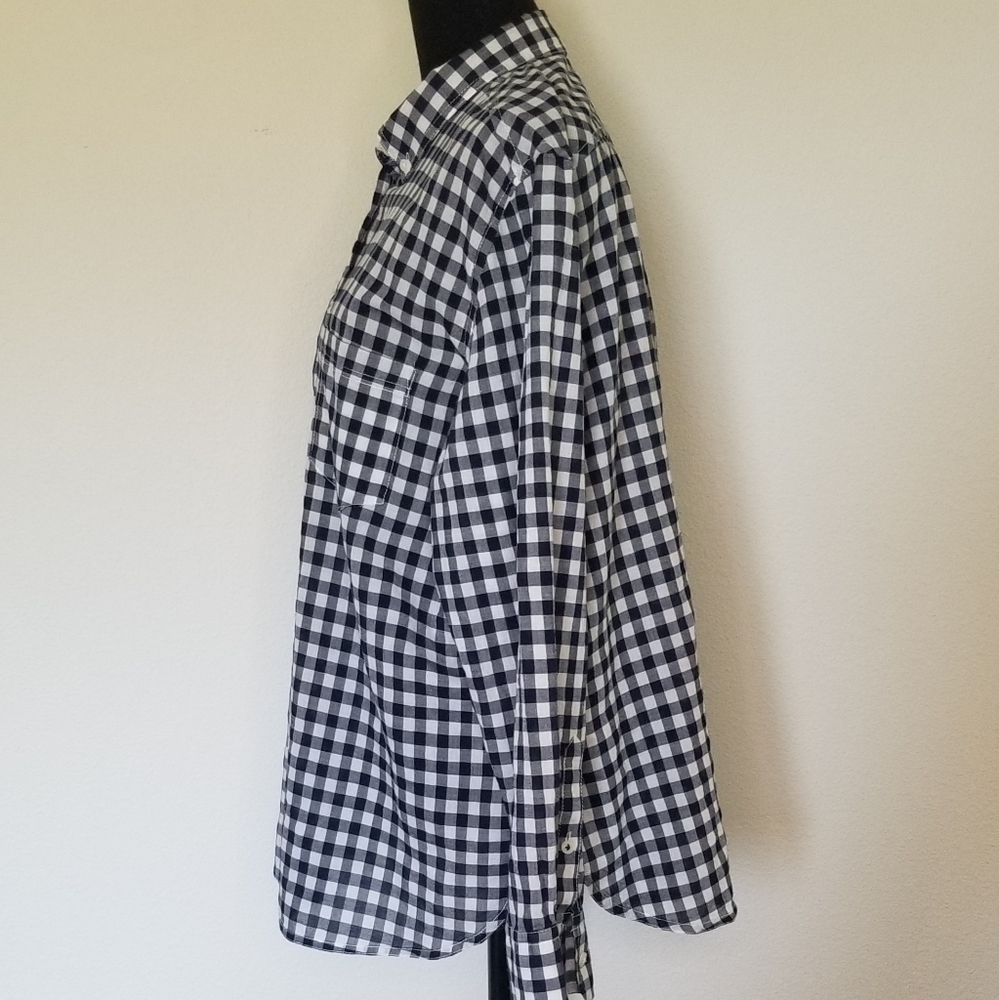 J Crew Reimagined Classic black checked shirt - Picture 7 of 9